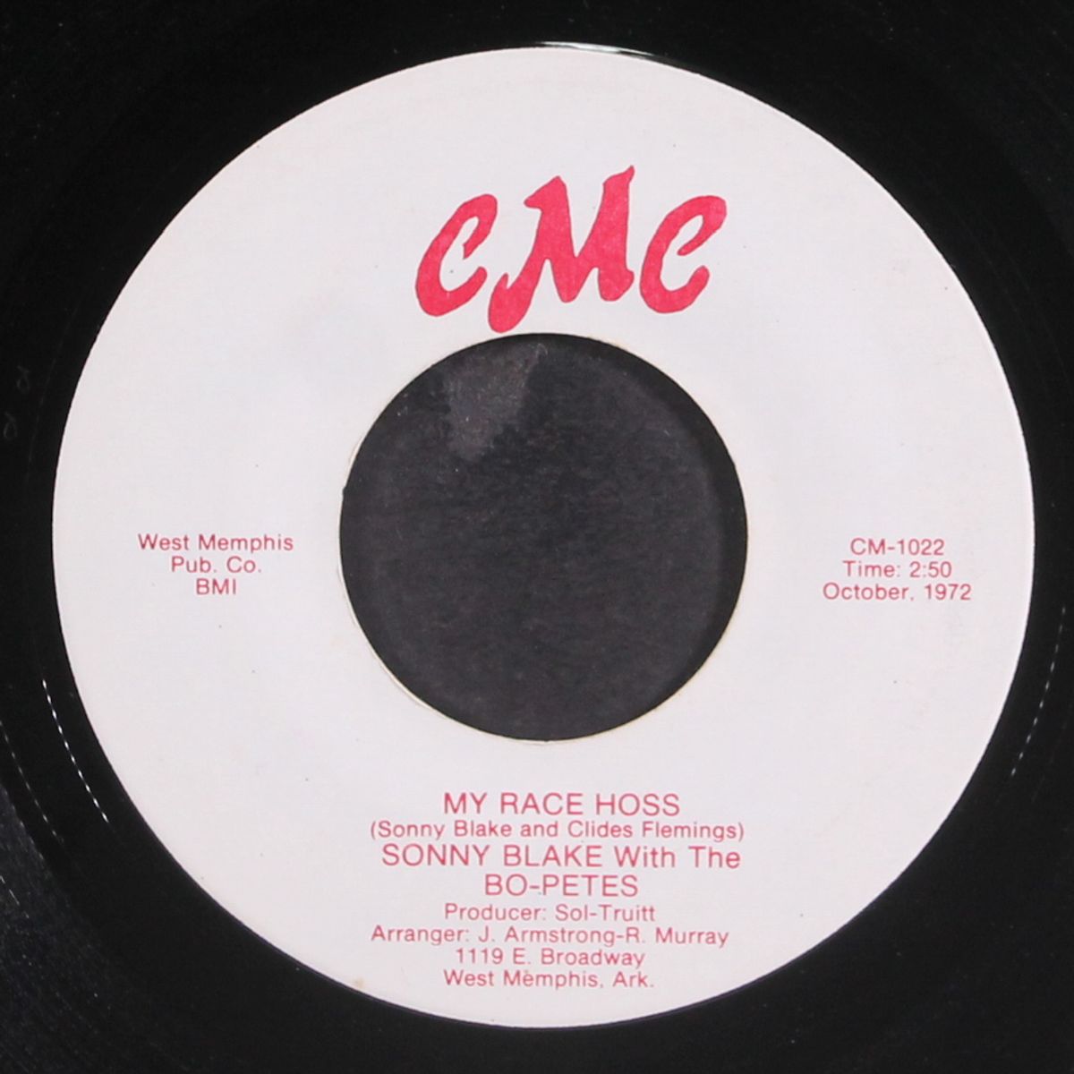 my race hoss / so much trouble by SONNY BLAKE W/ BO-PETES