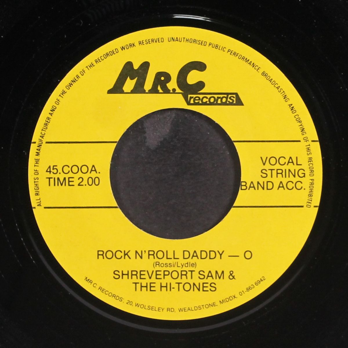 rock n' roll daddy-o / cats nite out by SHREVEPORT SAM / HI-TONES