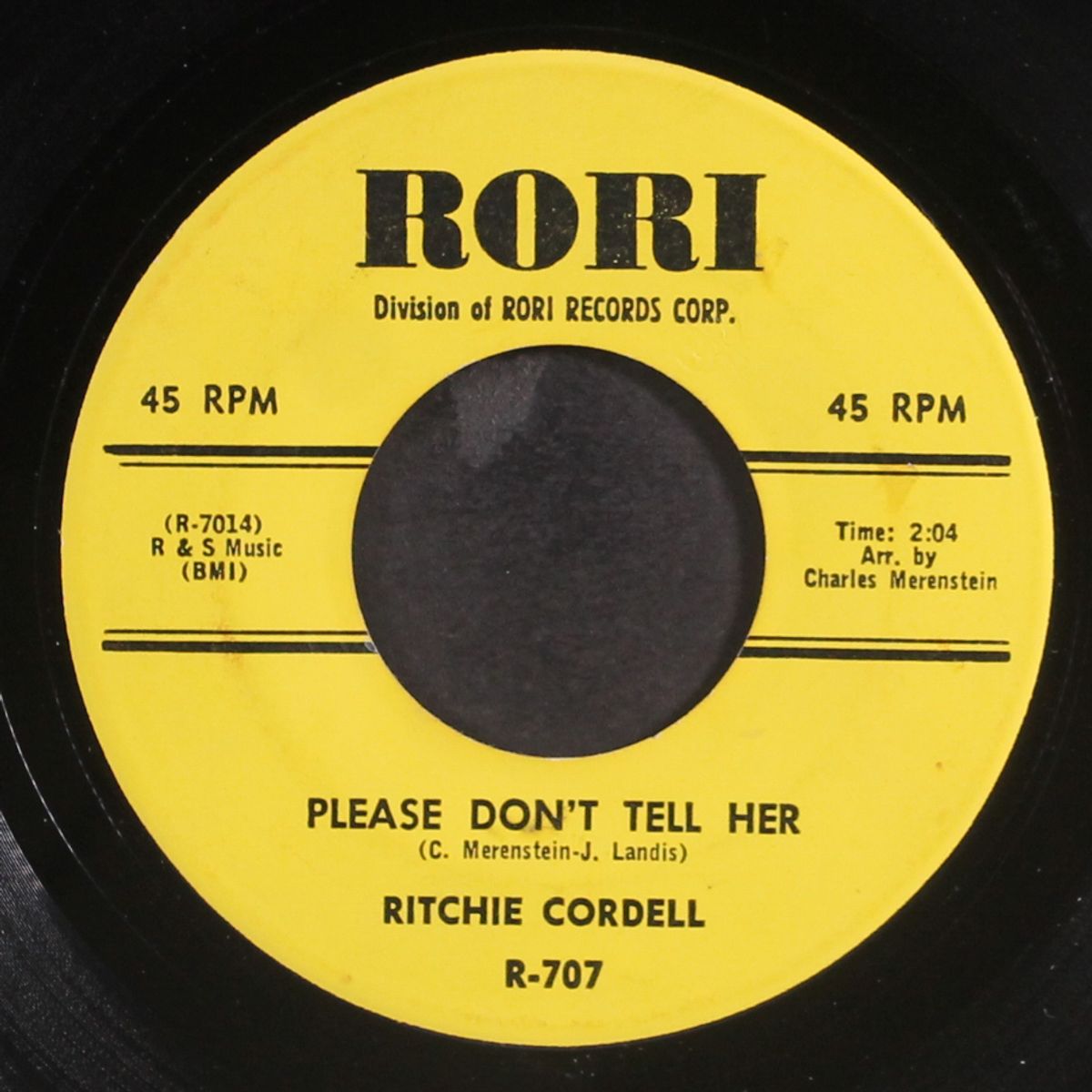 tick tock / please don't tell her by RITCHIE CORDELL