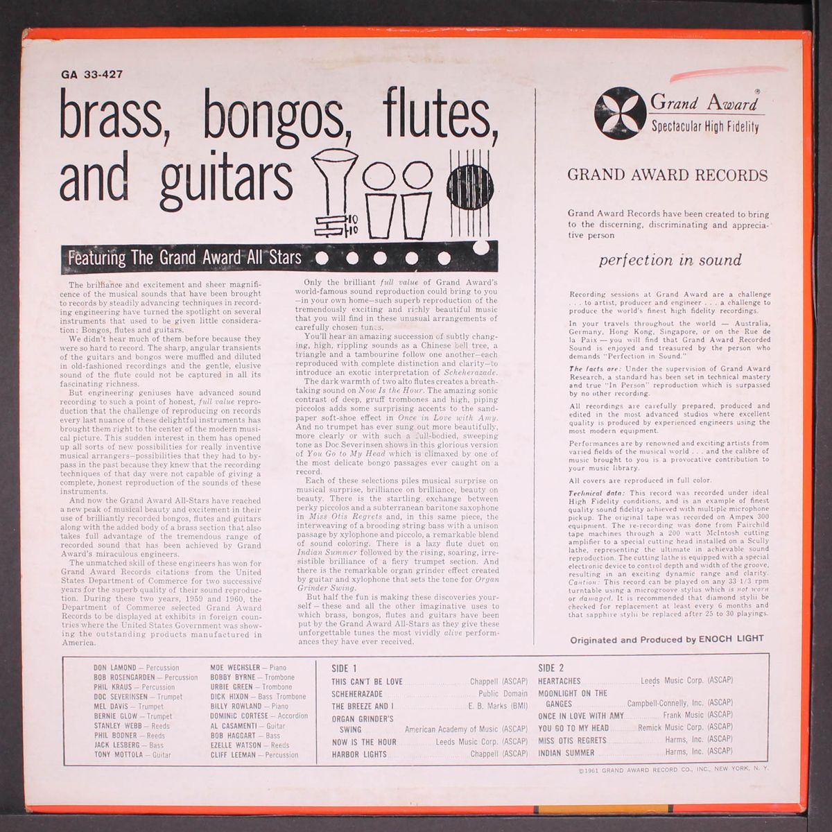 brass, bongos, flutes, and guitars by GRAND AWARD ALL STARS
