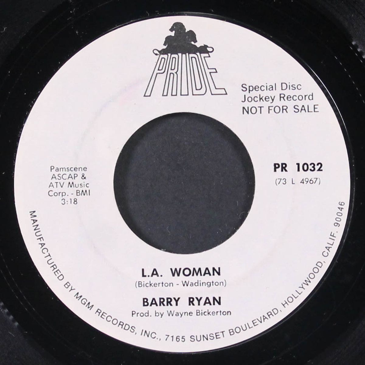 l.a. woman / can't let you go by BARRY RYAN