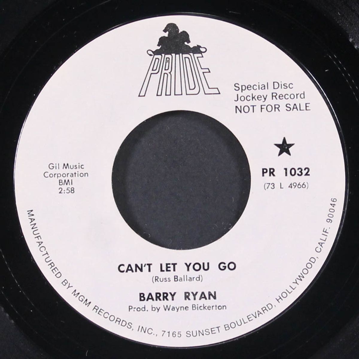 l.a. woman / can't let you go by BARRY RYAN