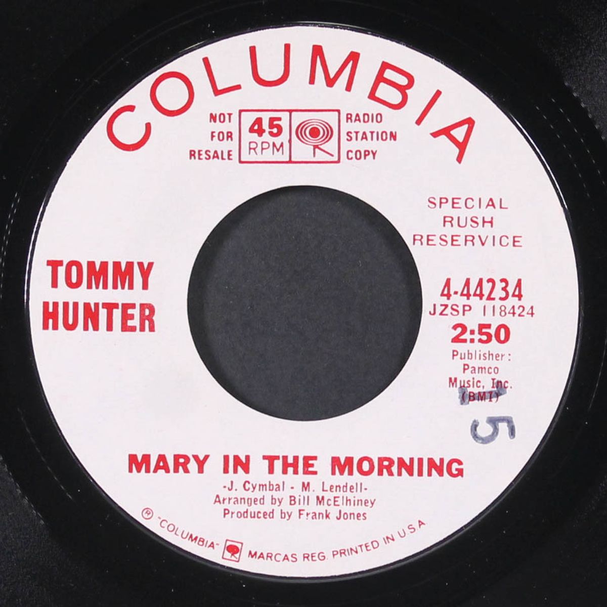 mary in the morning / the battle of the little big horn by TOMMY HUNTER