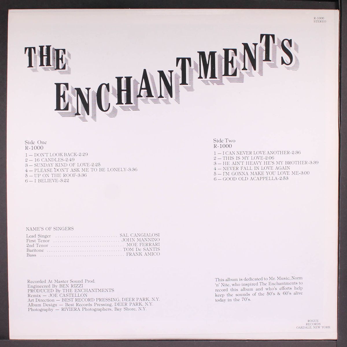 presents accapella by ENCHANTMENTS