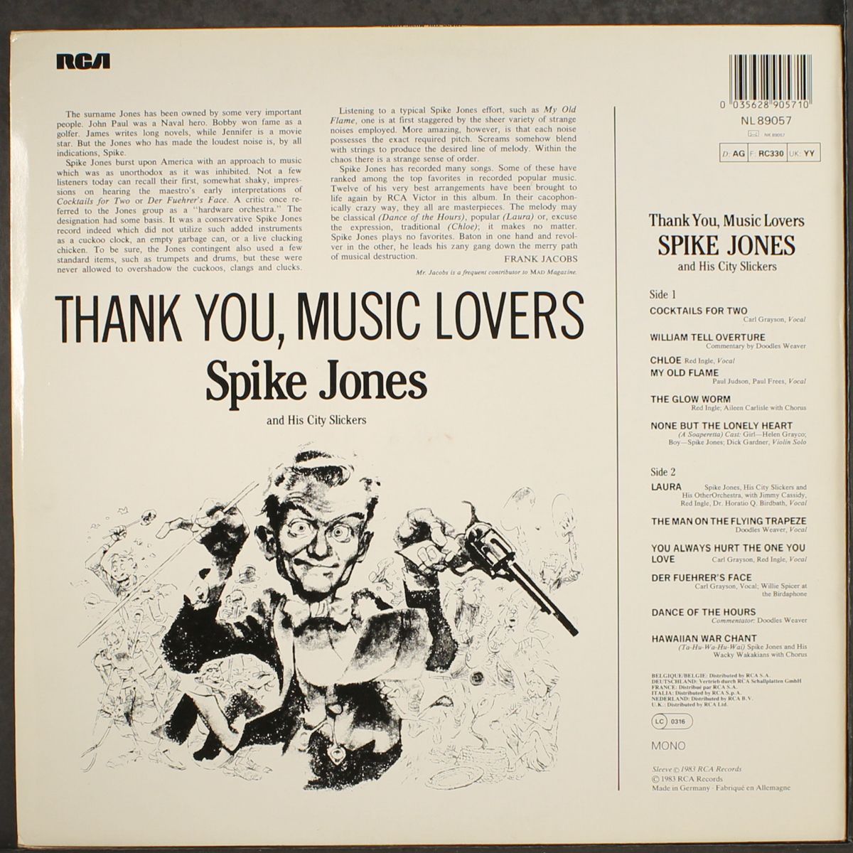 thank you, music lovers by SPIKE JONES