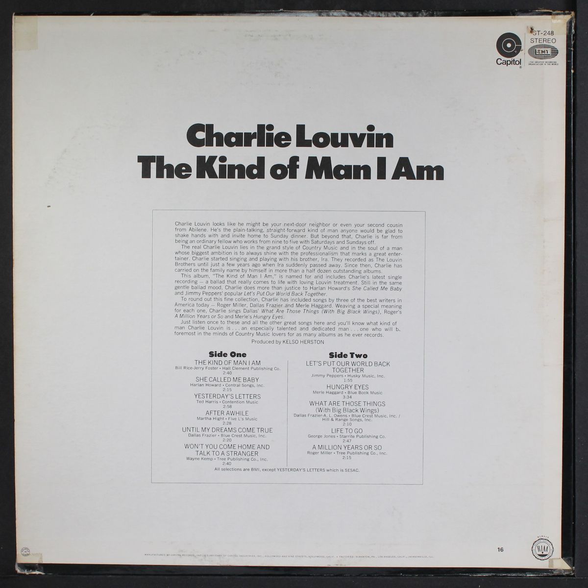 the kind of man i am by CHARLIE LOUVIN