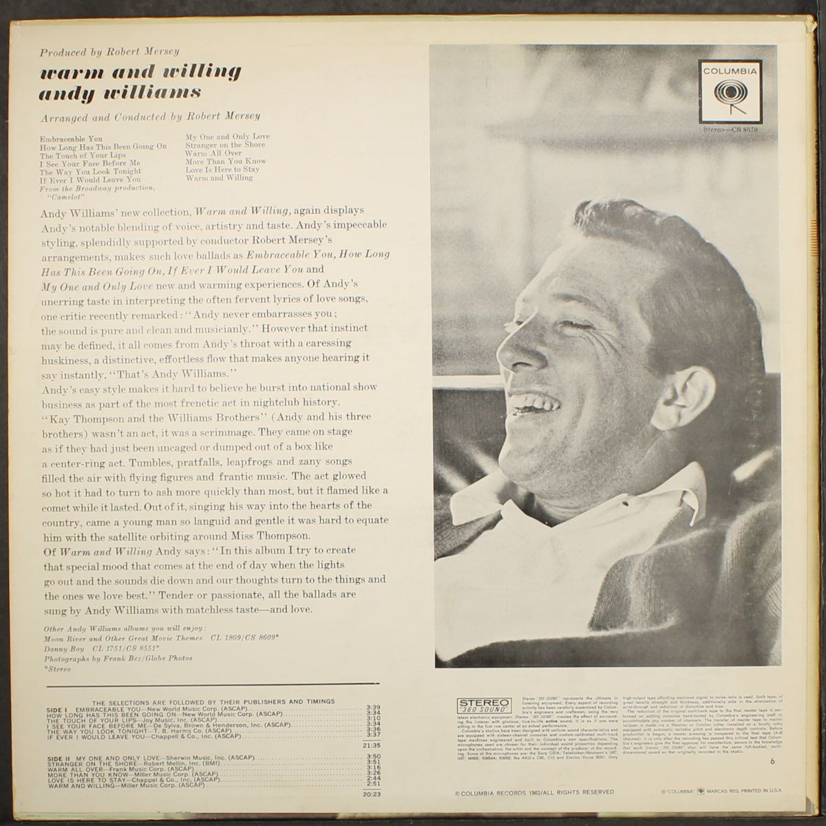 warm and willing by ANDY WILLIAMS
