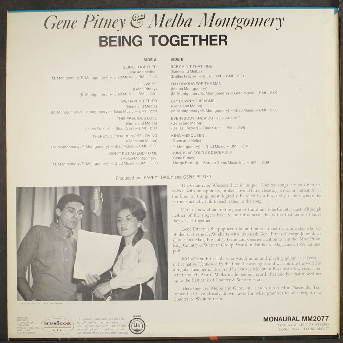 being together by GENE PITNEY & MELBA MONTGOMERY