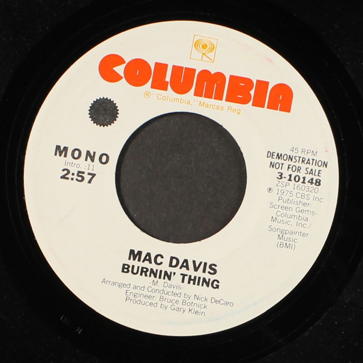 burnin' thing by MAC DAVIS