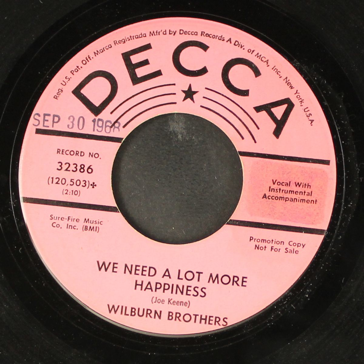 we need a lot more happiness / if you're with me by WILBURN BROTHERS