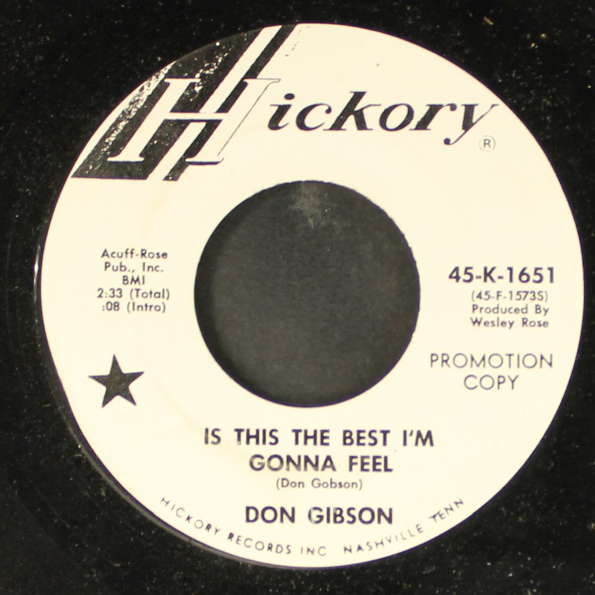 is this the best i'm gonna feel / watching it go by DON GIBSON
