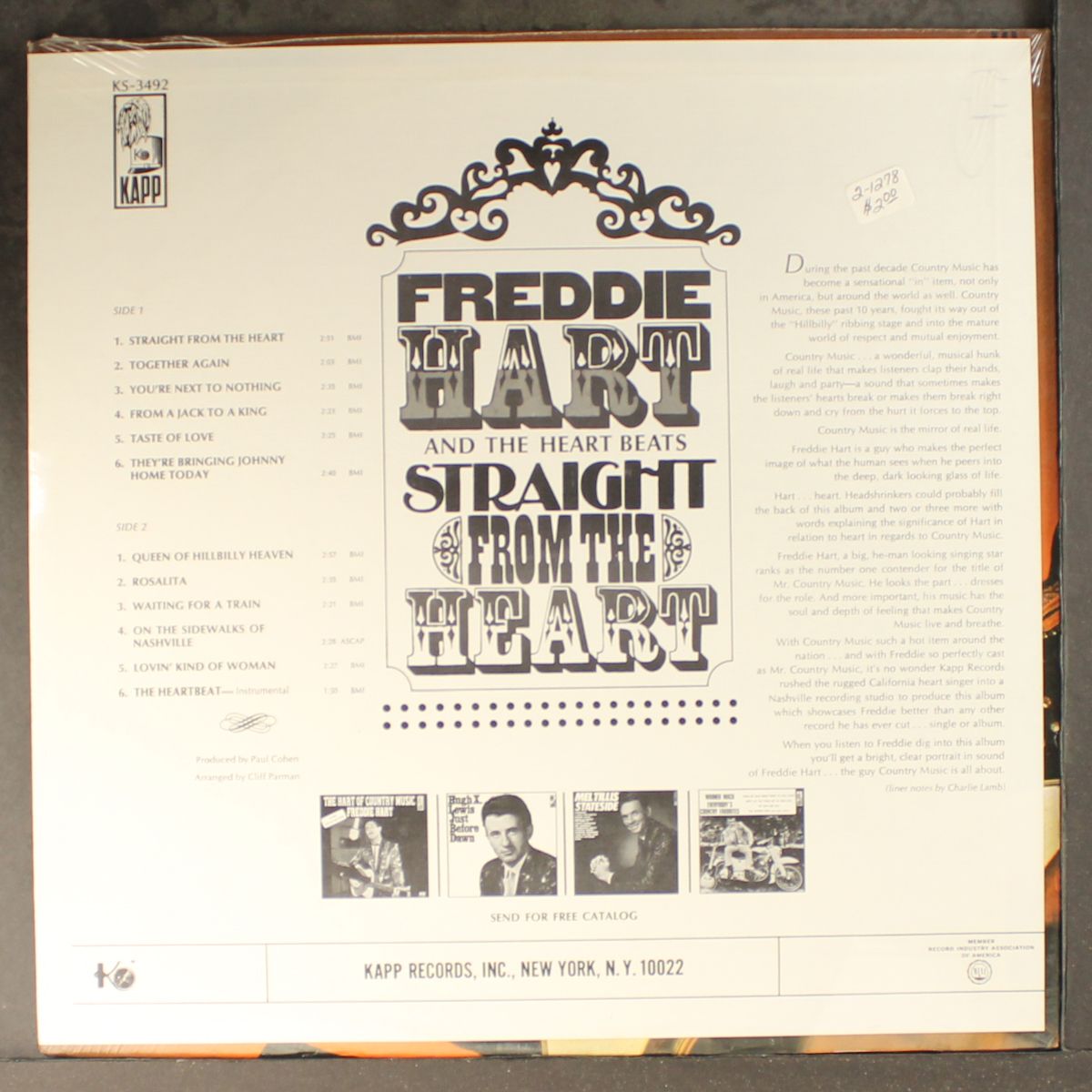 straight from the heart by FREDDIE HART