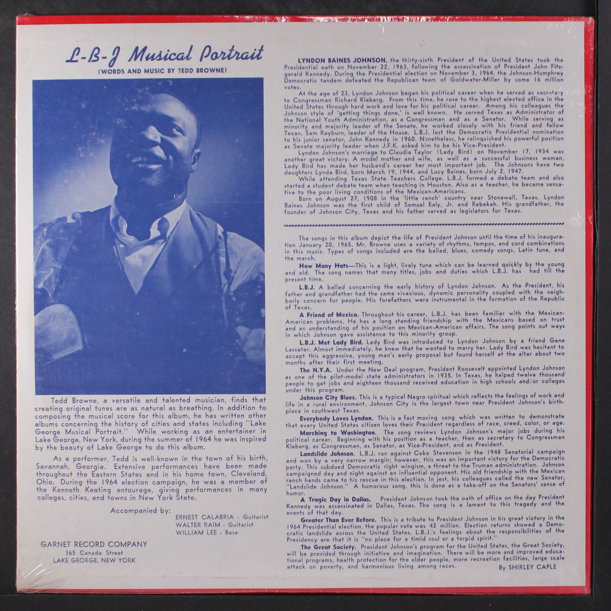 lbj musical portrait by TEDD BROWNE