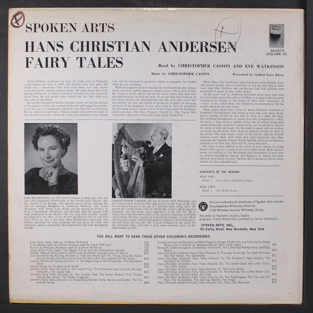 hans christian andersen fairy tales, vol. 3 by CHRISTOPHER CASSON & EVE WATKINSON