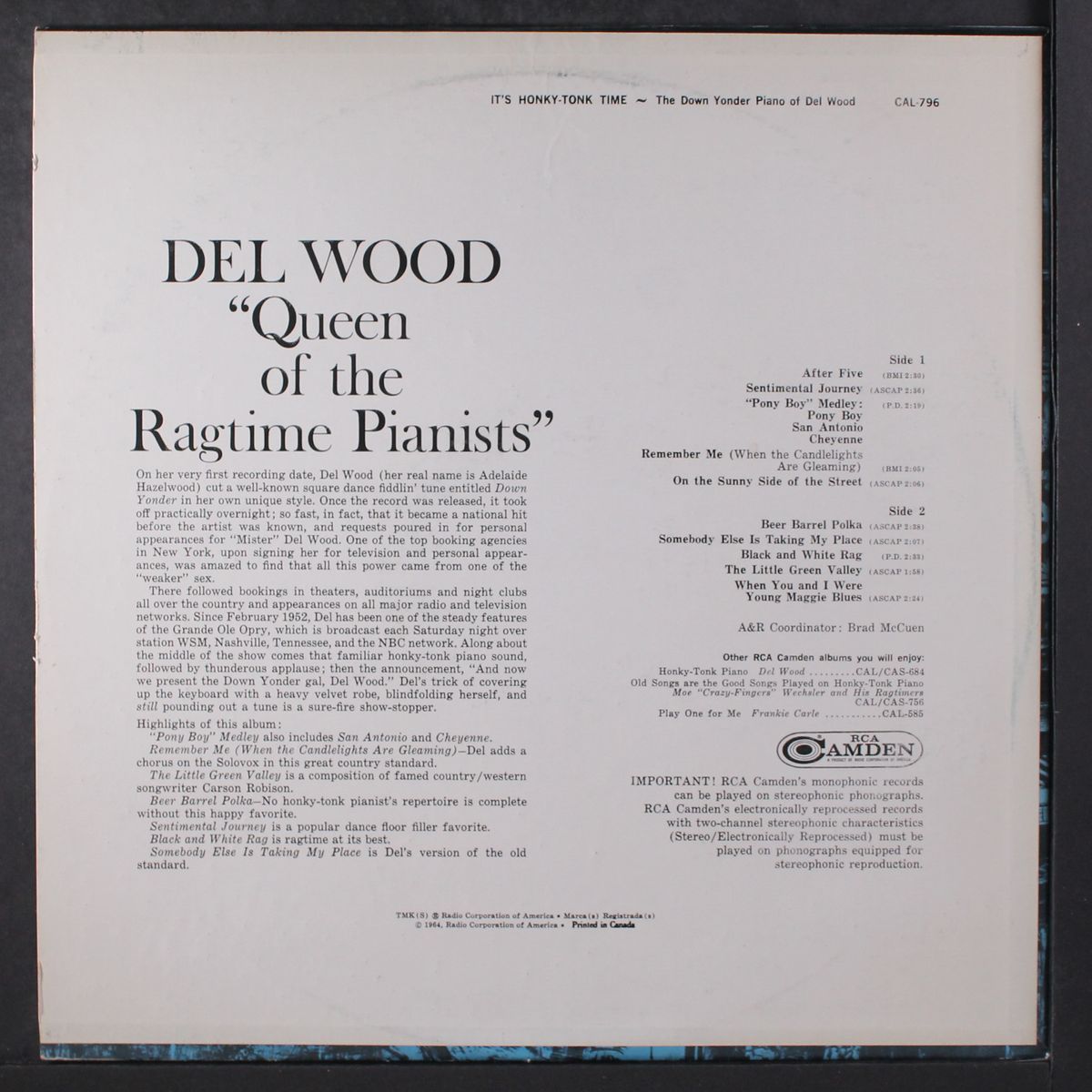 it's honky-tonk time by DEL WOOD