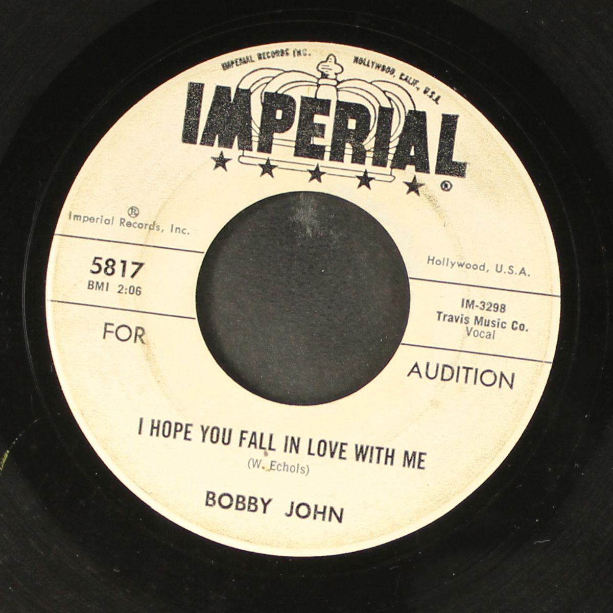 falling / i hope you fall in love with me by BOBBY JOHN