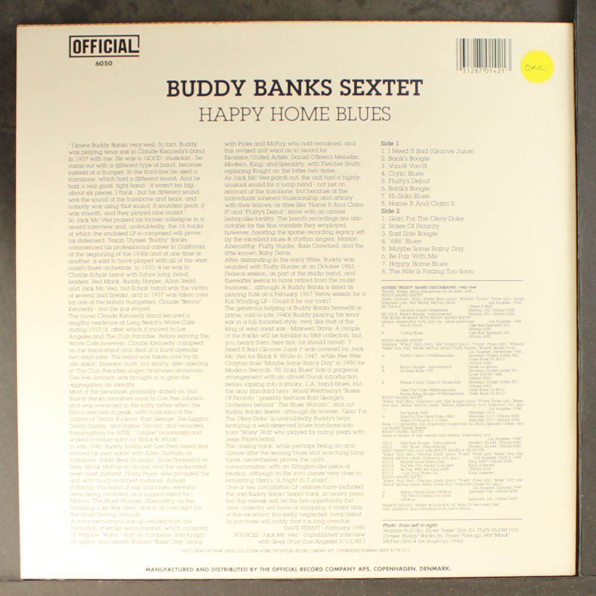 happy home blues 1945-1949 by BUDDY BANKS SEXTET