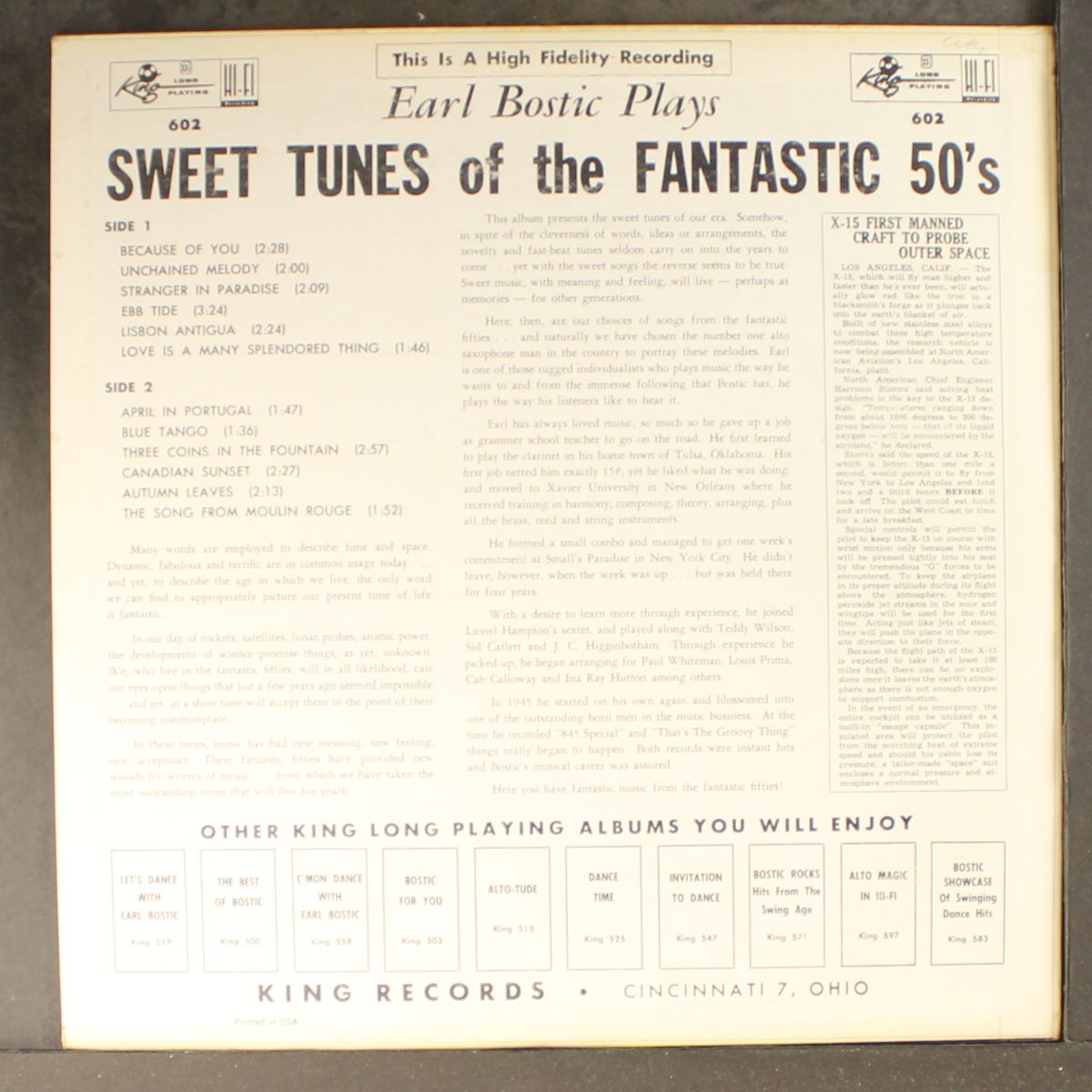 plays sweet tunes of the fantastic 50s by EARL BOSTIC