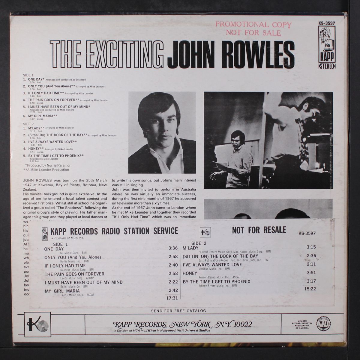 the exciting john rowles by JOHN ROWLES