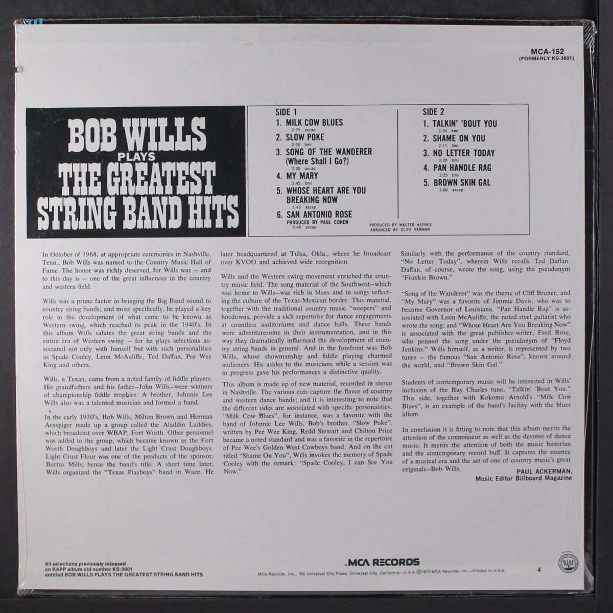 the greatest string band hits by BOB WILLS