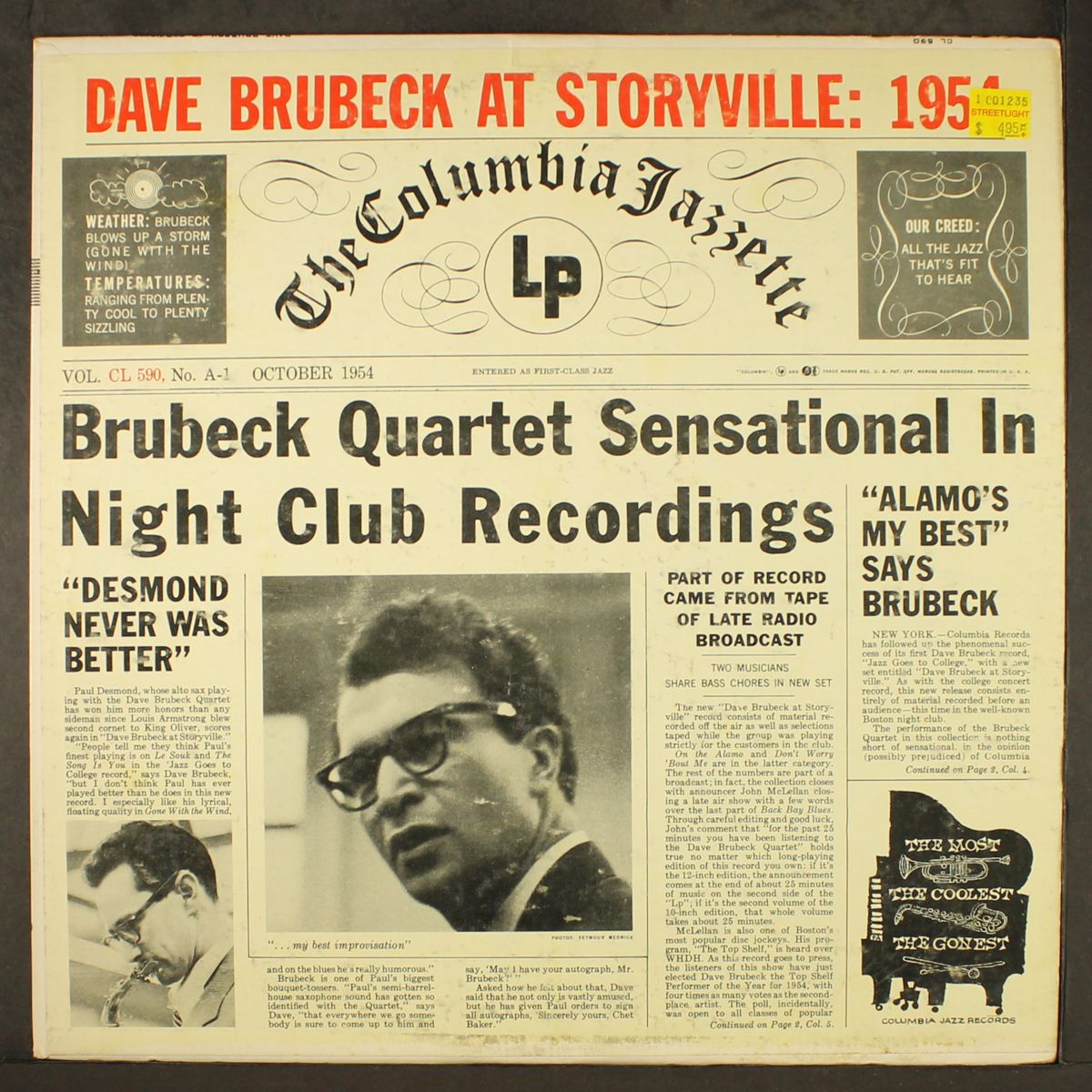 at storyville: 1954 by DAVE BRUBECK