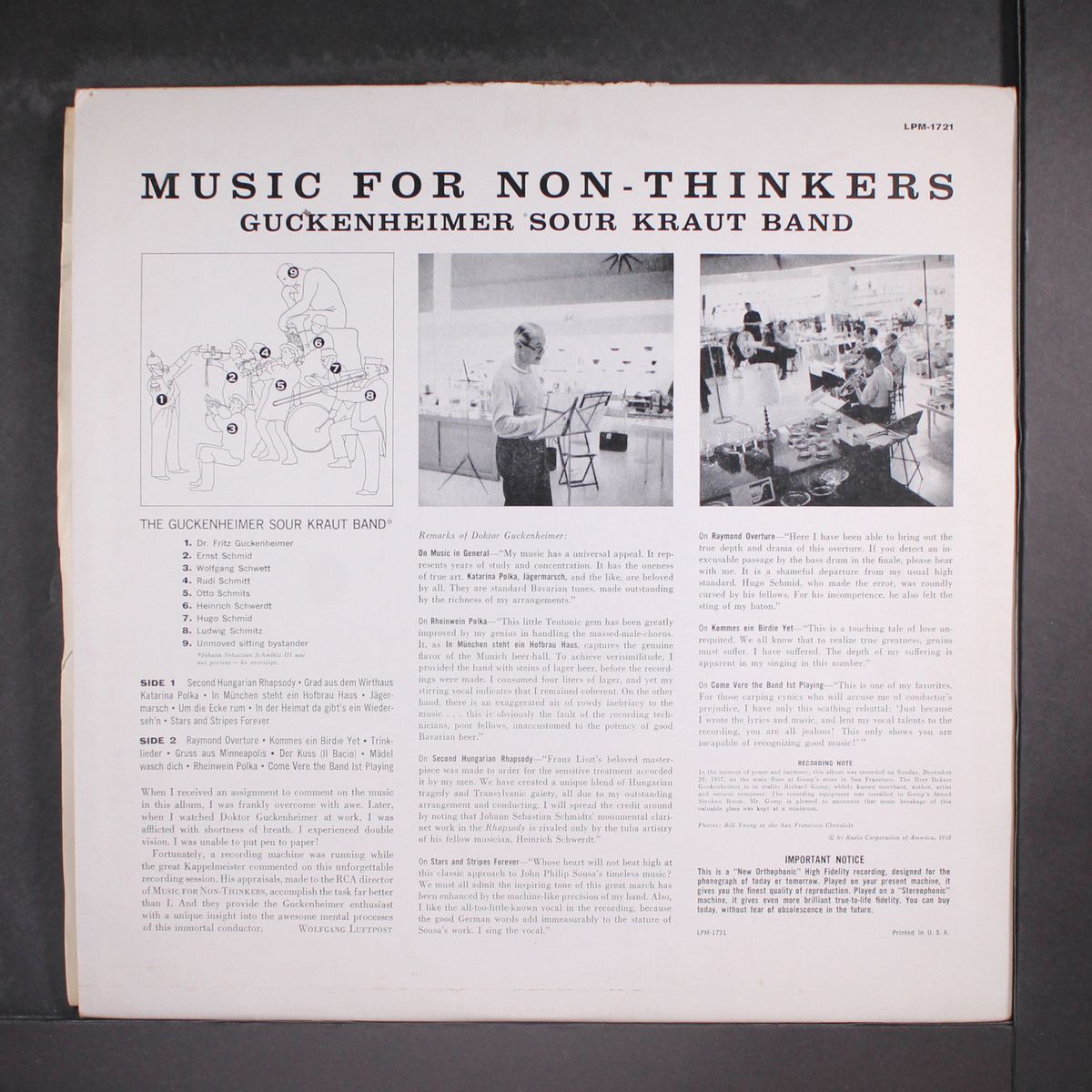 music for non-thinkers by GUCKENHEIMER SOUR KRAUT BAND