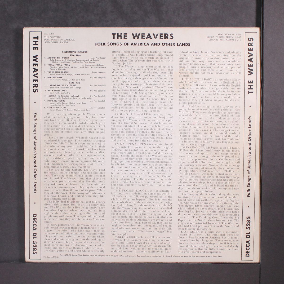 folk songs of america and other lands by WEAVERS