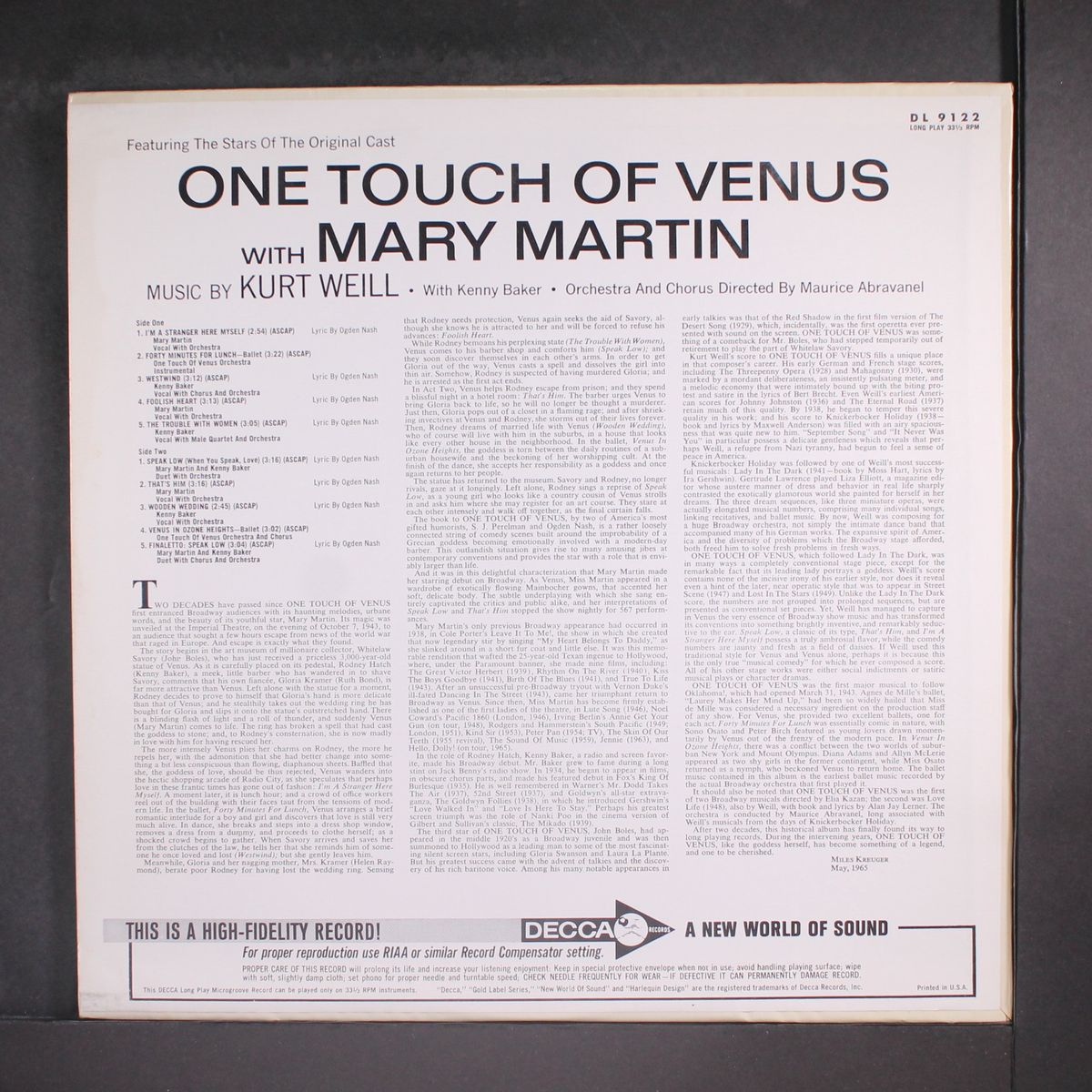 one touch of venus by ORIGINAL CAST