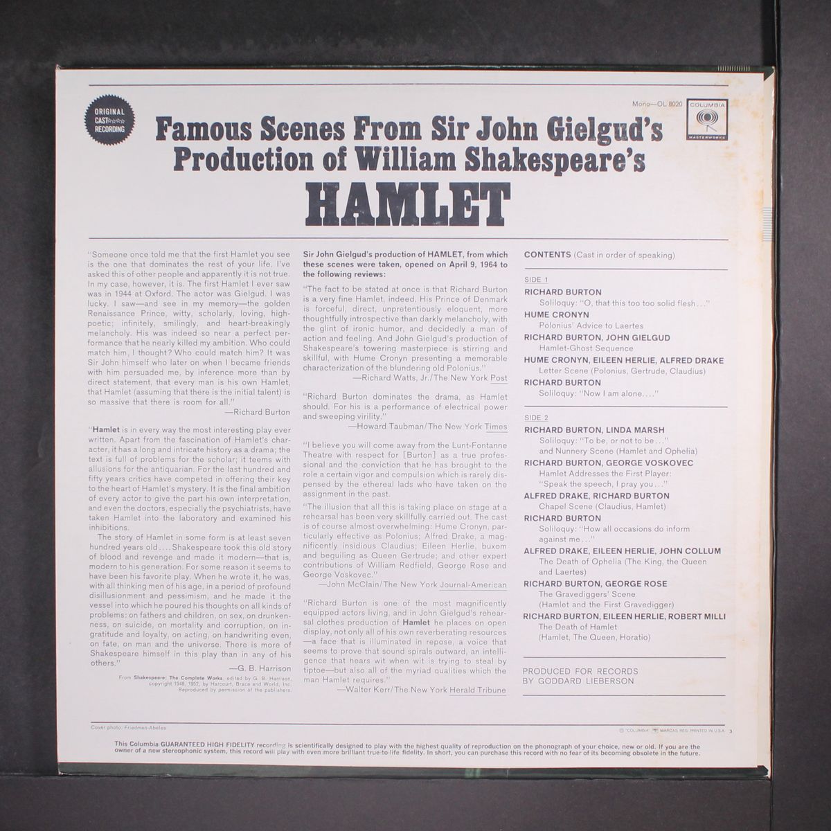 hamlet by ORIGINAL CAST