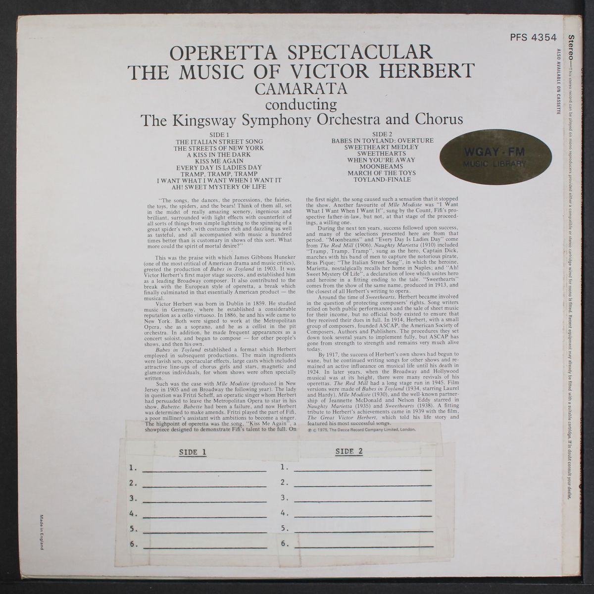 operetta spectacular: the music of victor herbert by CAMARATA
