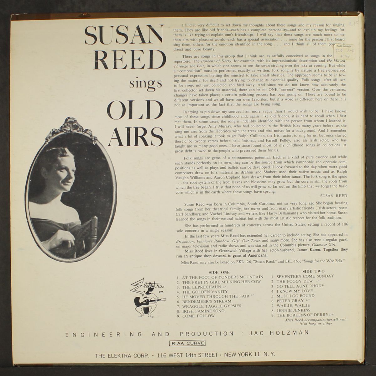 sings old airs by SUSAN REED