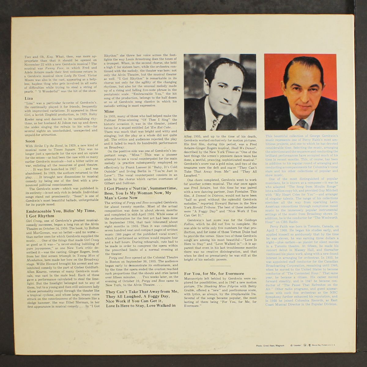 the columbia album of george gershwin by PERCY FAITH