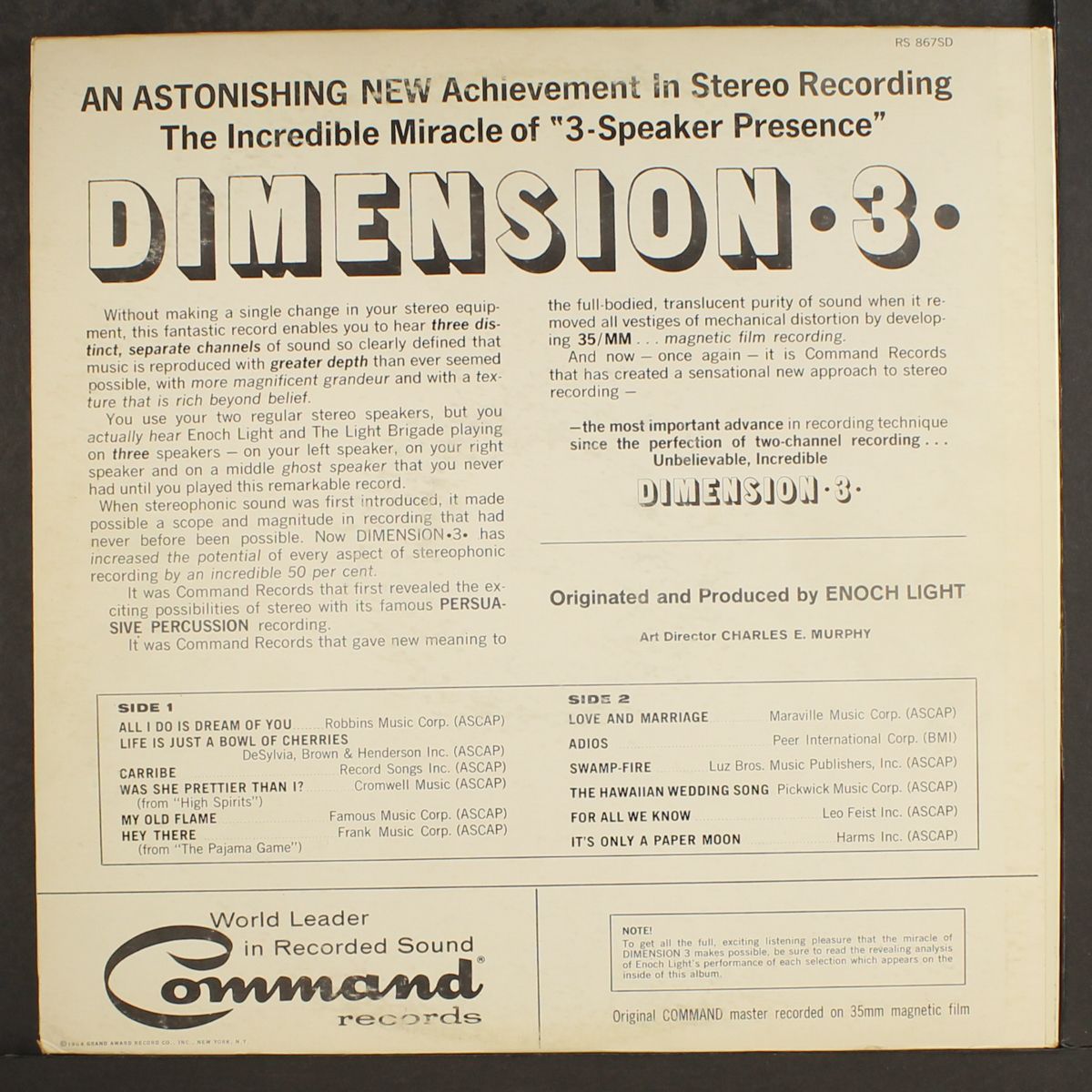 dimension 3 by ENOCH LIGHT