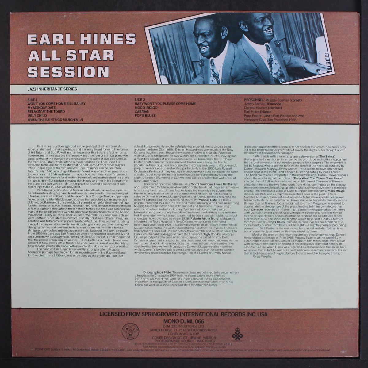 all star session by EARL HINES