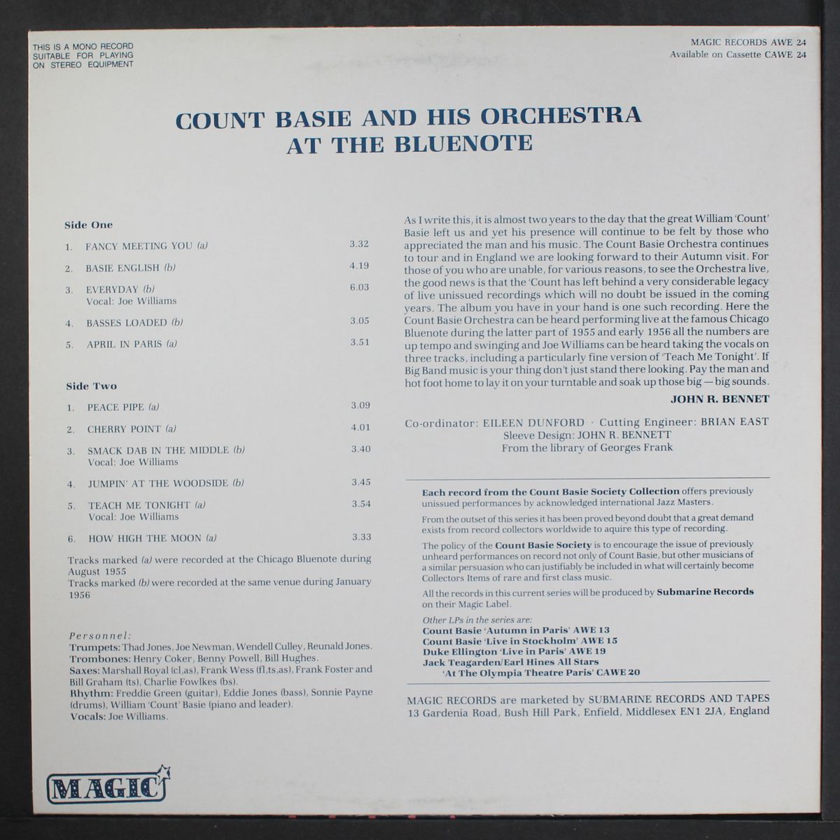 at the blue note by COUNT BASIE