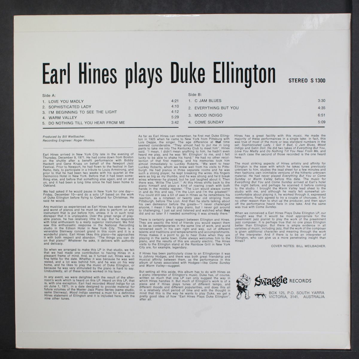 plays duke ellington by EARL HINES