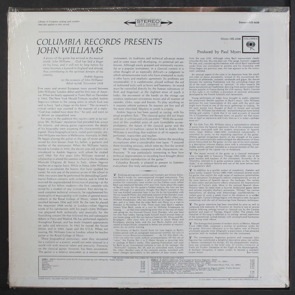 columbia records presents by JOHN WILLIAMS