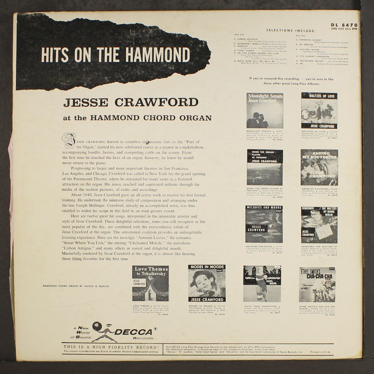 hits on the hammond by JESSE CRAWFORD