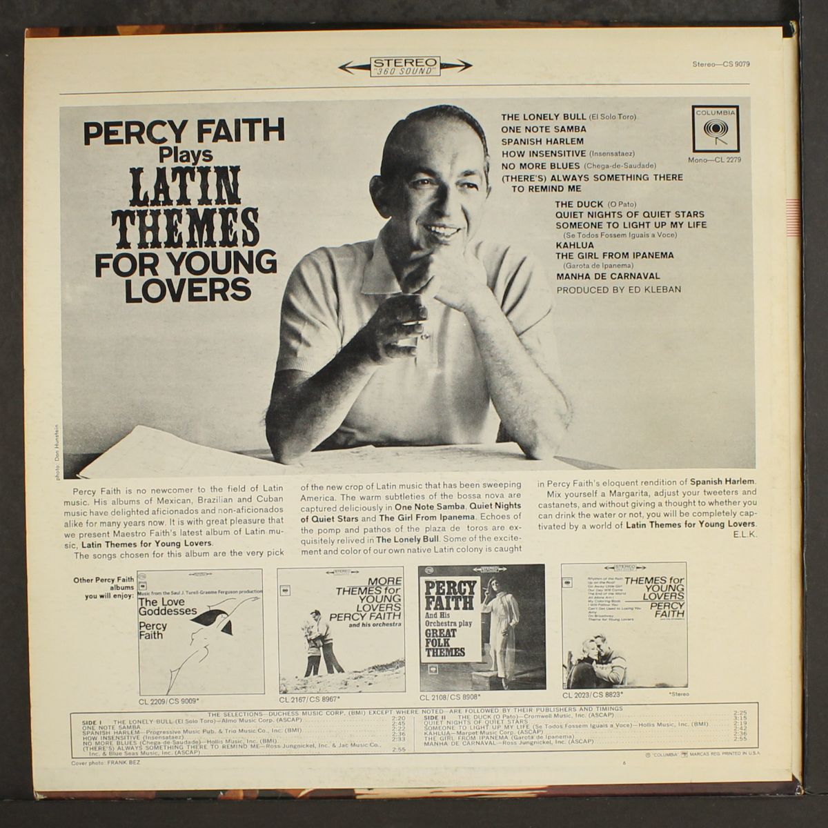 plays latin themes for young lovers by PERCY FAITH