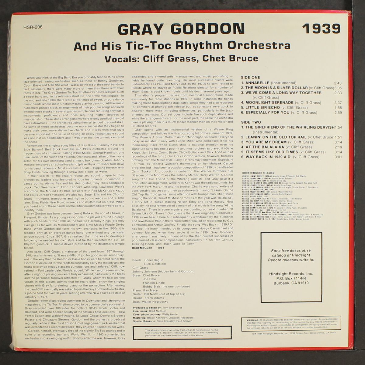 the uncollected, 1939 by GRAY GORDON