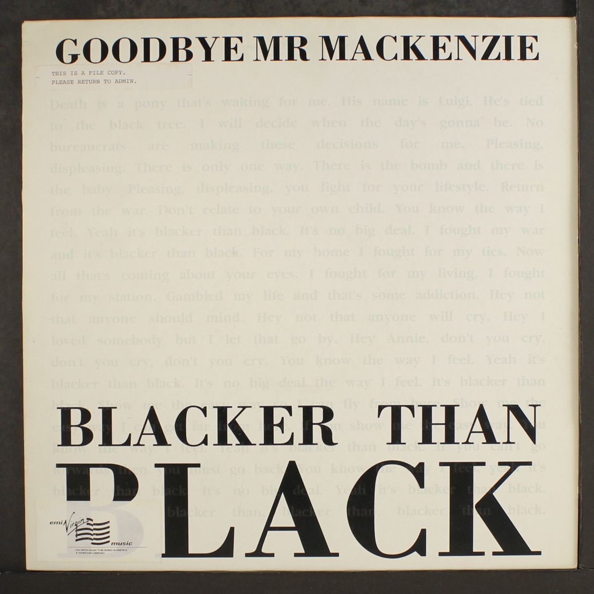blacker than black by GOODBYE MR MACKENZIE