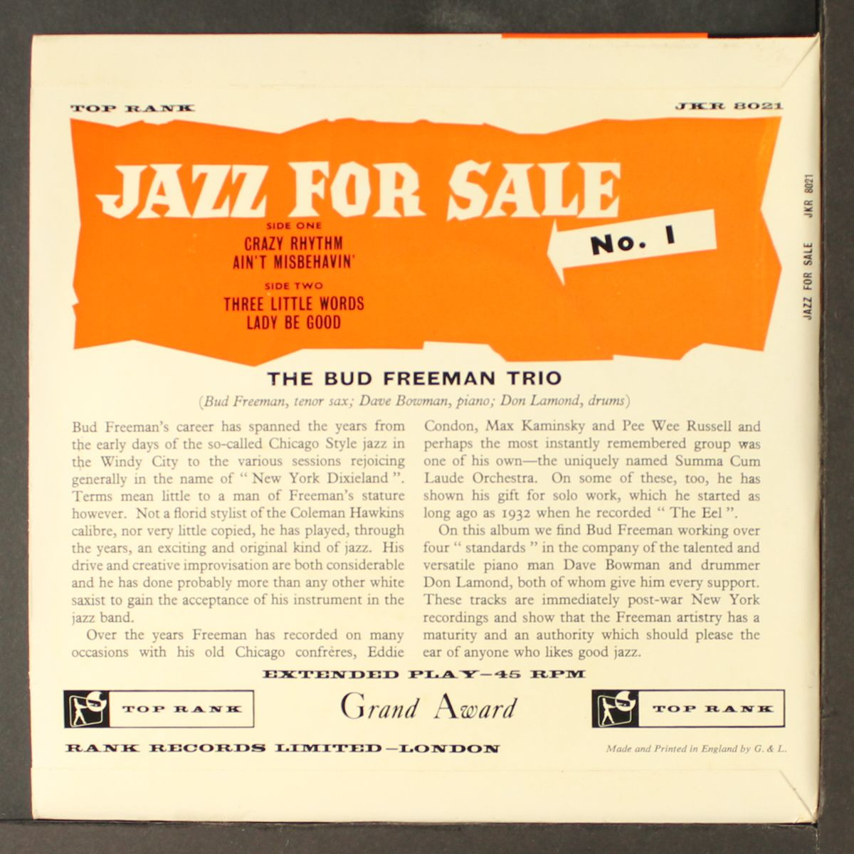 jazz for sale by BUD FREEMAN