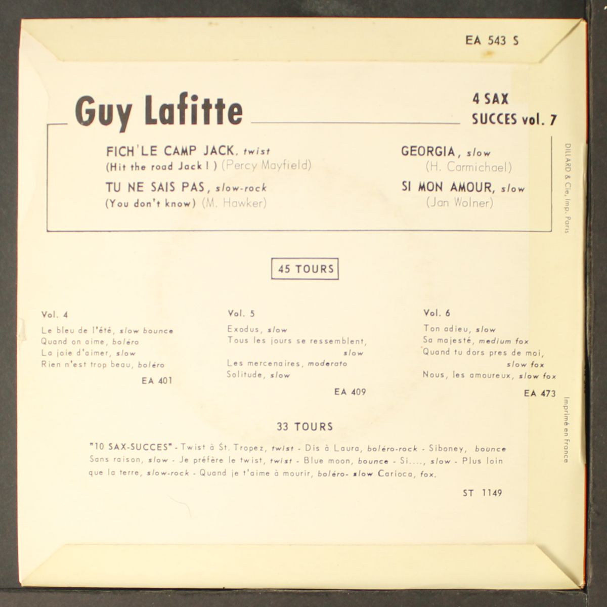 4 sax succes vol. 7 by GUY LAFITTE