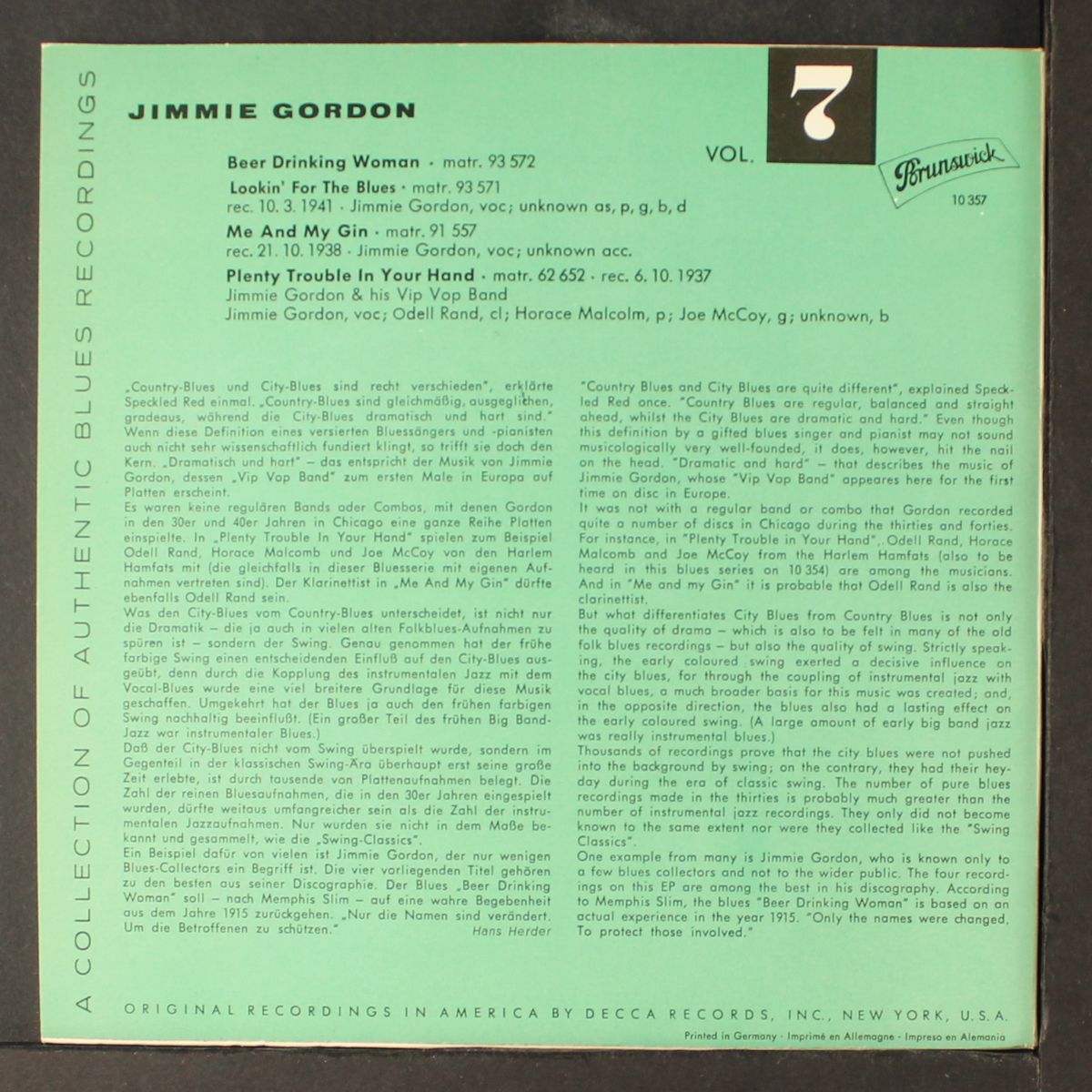 this is the blues vol. 7 by JIMMIE GORDON