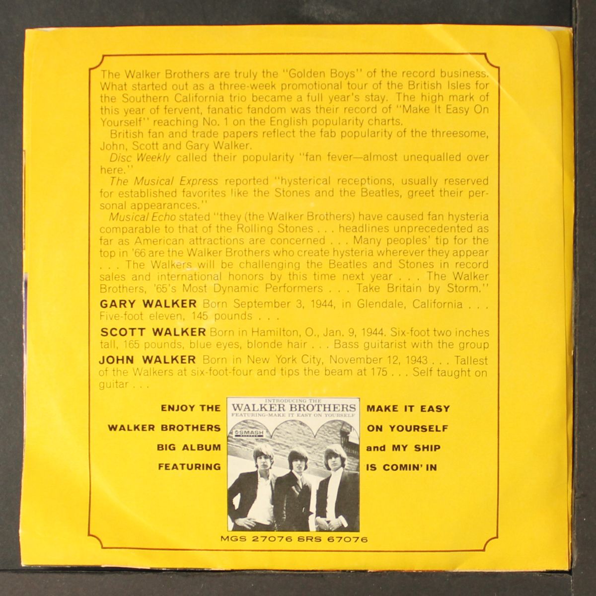 my ship is coming in / you're all around me by WALKER BROTHERS