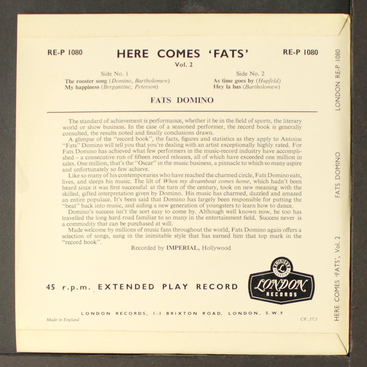 here comes fats vol. 2 by FATS DOMINO