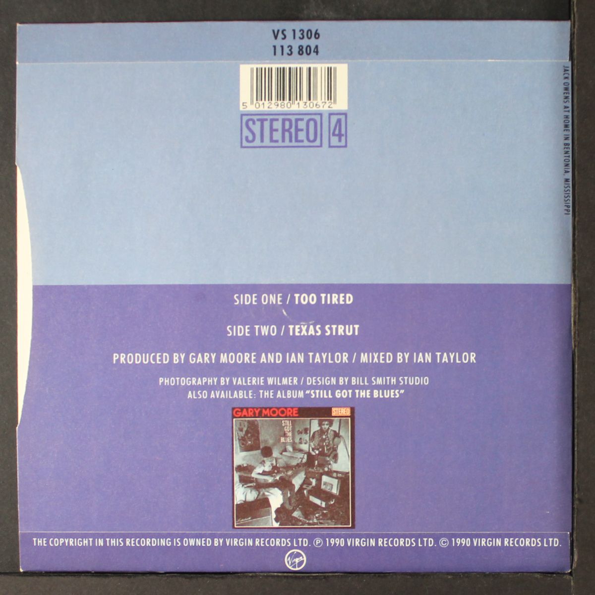too tired / texas strut by GARY MOORE