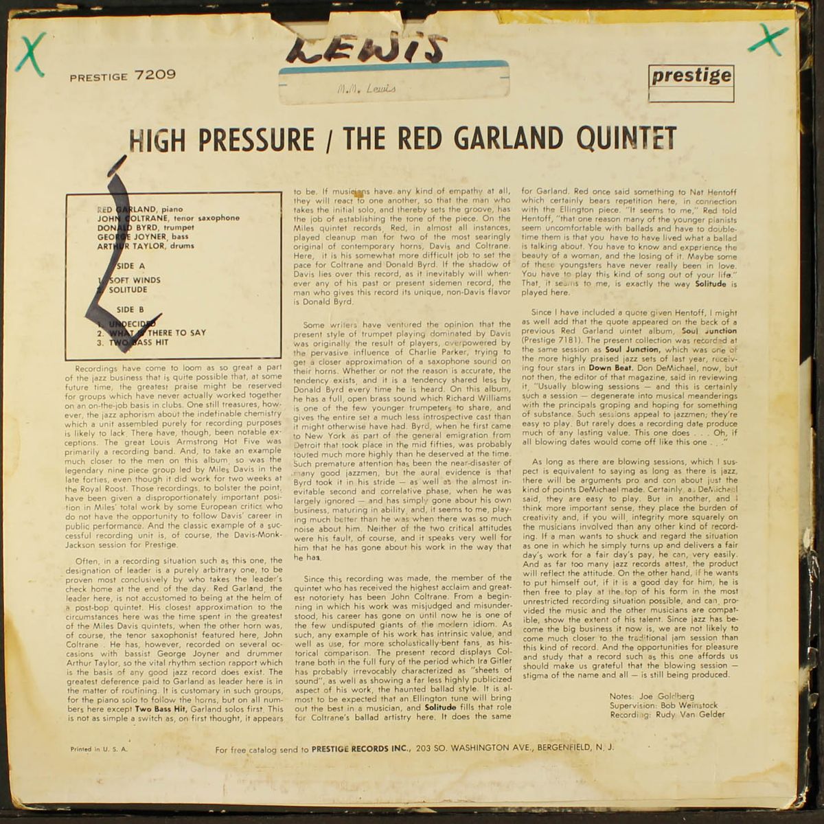 high pressure by RED GARLAND