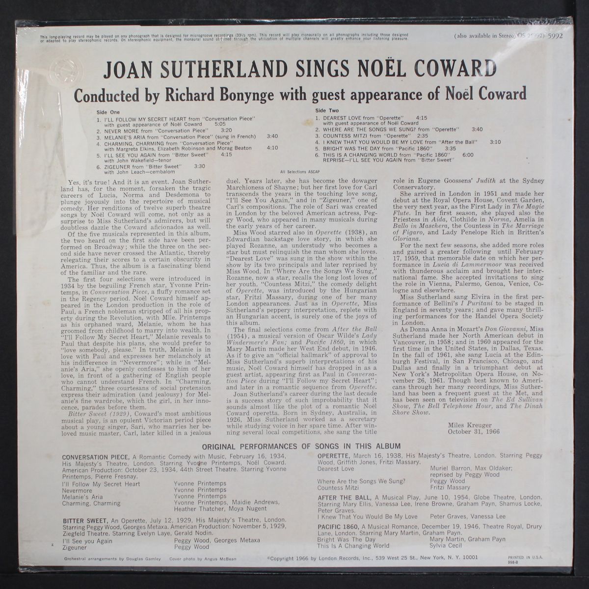 sings noel coward by JOAN SUTHERLAND