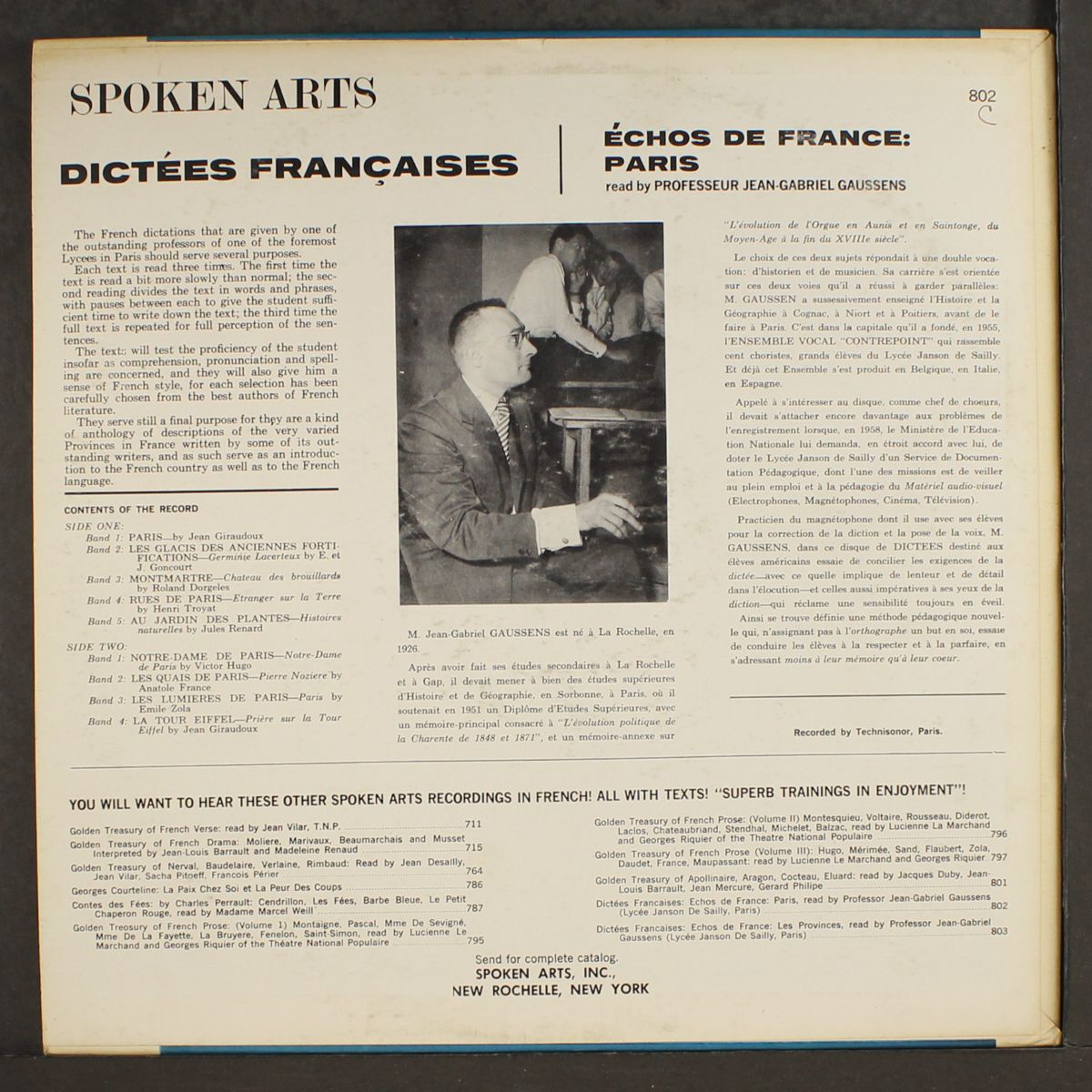 dictees francaises - echos de france: paris by JEAN-GABRIEL GAUSSENS